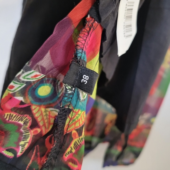 Desigual Vest Juliette Flutter Sleeve Wrap Dress Floral size 38 - Picture 7 of 11